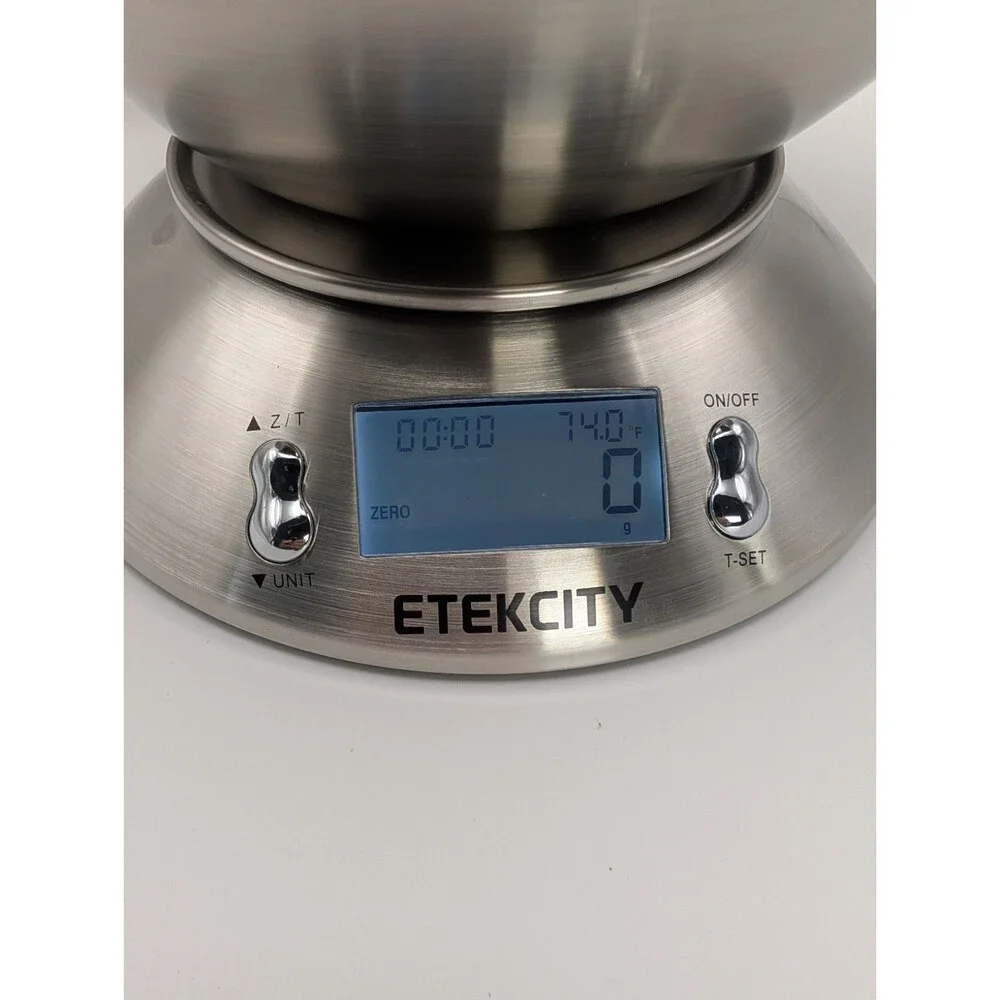Etekcity EK4150 Digital Kitchen Scale w/ Stainless Steel Bowl & Timer, 7 in